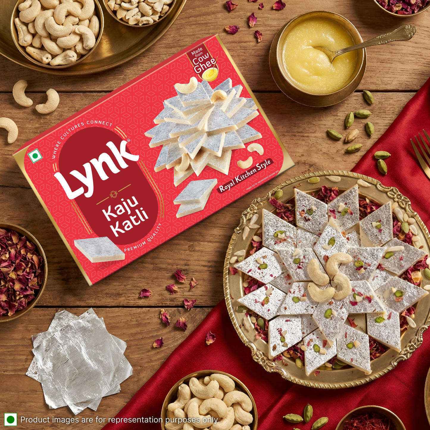 Kaju Katli – Cashew Indian Sweet made with Pure Ghee by Lynkfoods