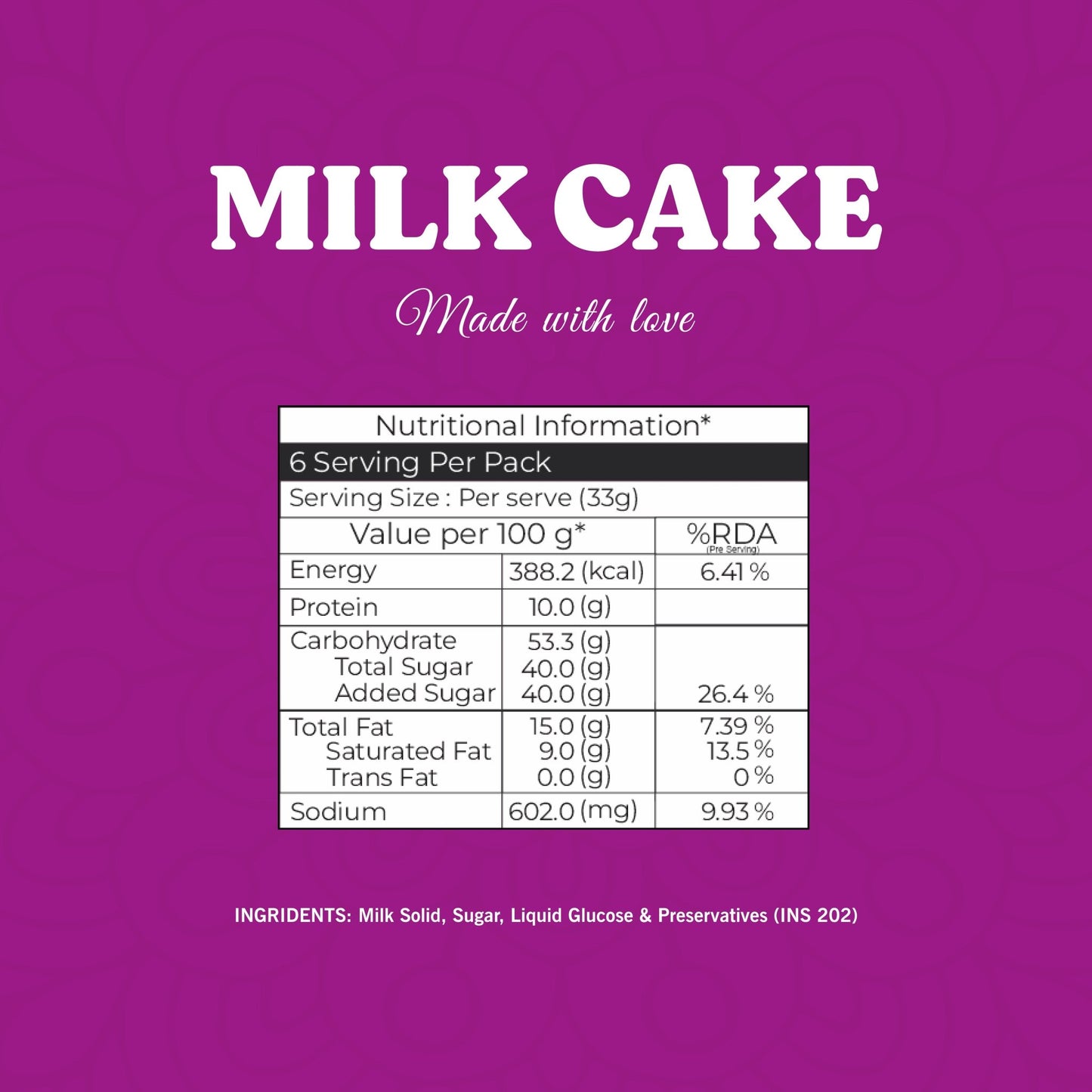 Milk Cake - Lynk Foods